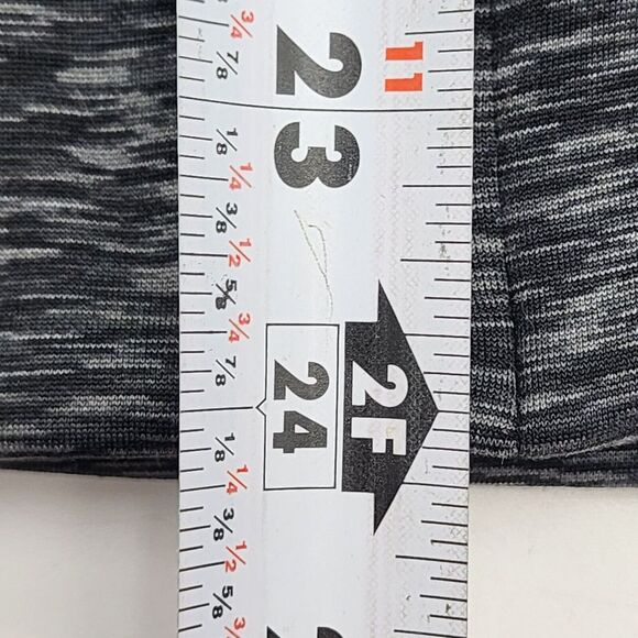 Athleta Hoodie Women M Black Gray Full‎ Zip Hooded Fleece Performance READ - Picture 6 of 7